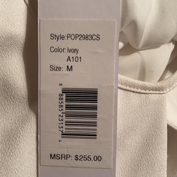 NWT Parker Ivory Cream Crosby Keyhole Cutout Ruffle Shift Tunic Mini Dress - M - Picture 10 of 15